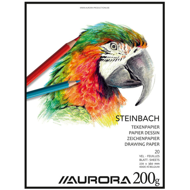 Tekenblok Aurora 27x36cm 20 vel 200 gram Steinbach papier