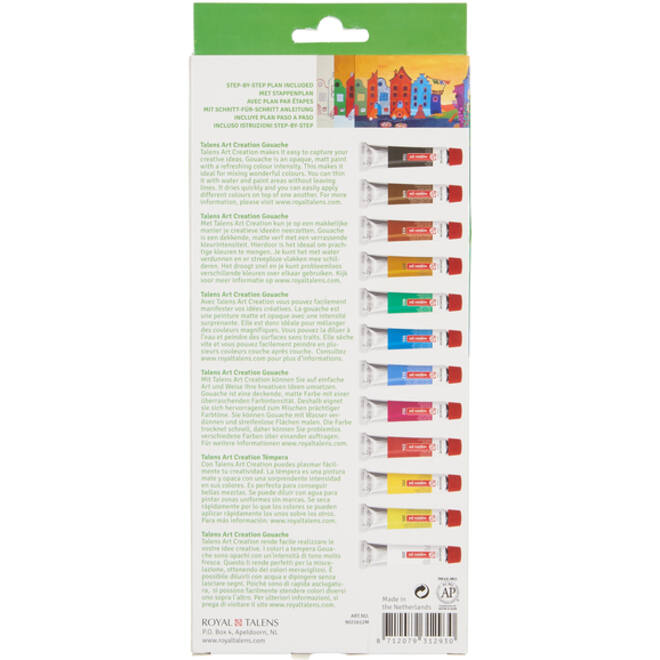 Talens Art Creation gouache set 12 tubes 12 ml