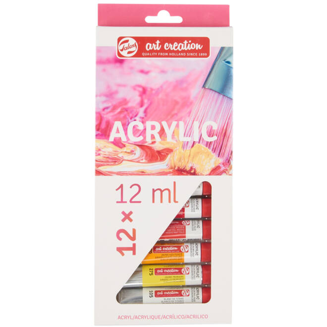 Acrylverf Talens Art Creation met stappenplan 12ml set à 12 kleuren