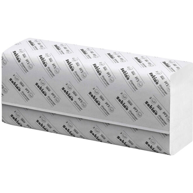 Handdoek Satino Prestige PT2 w-vouw 2-laags 20,6x32cm wit 276600