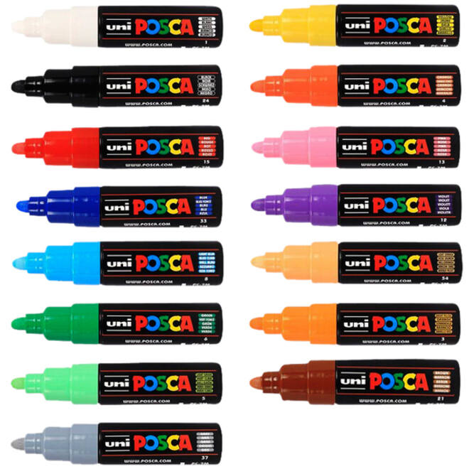 Verfstift Posca PC7M breed rood