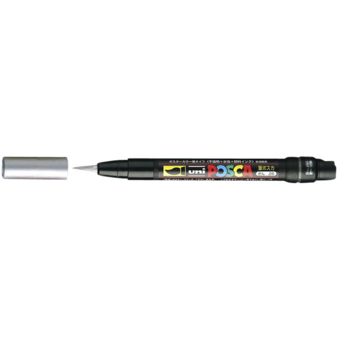 Brushverfstift Posca PCF350 1-10mm zilver