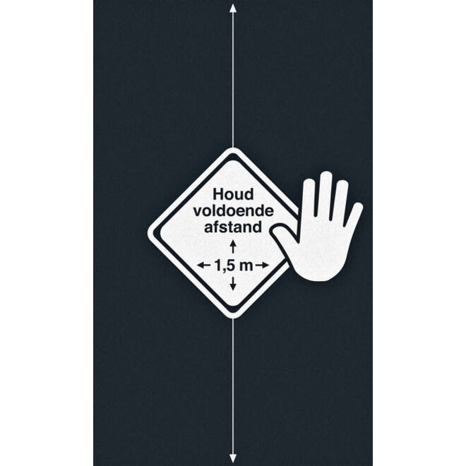 Deurmat afstand houden 90x150cm
