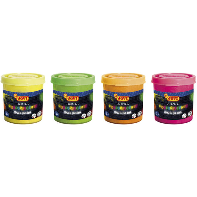 Plakkaatverf Jovi glow in the dark 35ml assorti set à 4 stuks