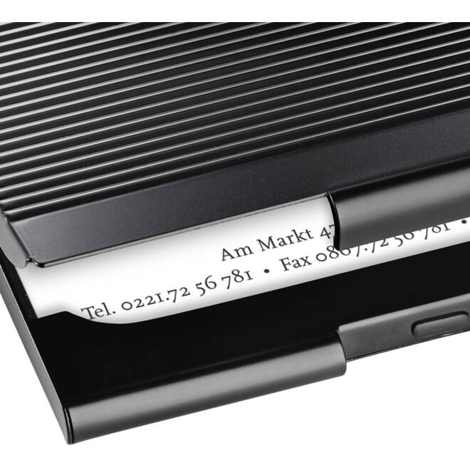 Visitekaarthouder Sigel VZ134 voor 20 kaarten 91x58mm aluminium mat zwart