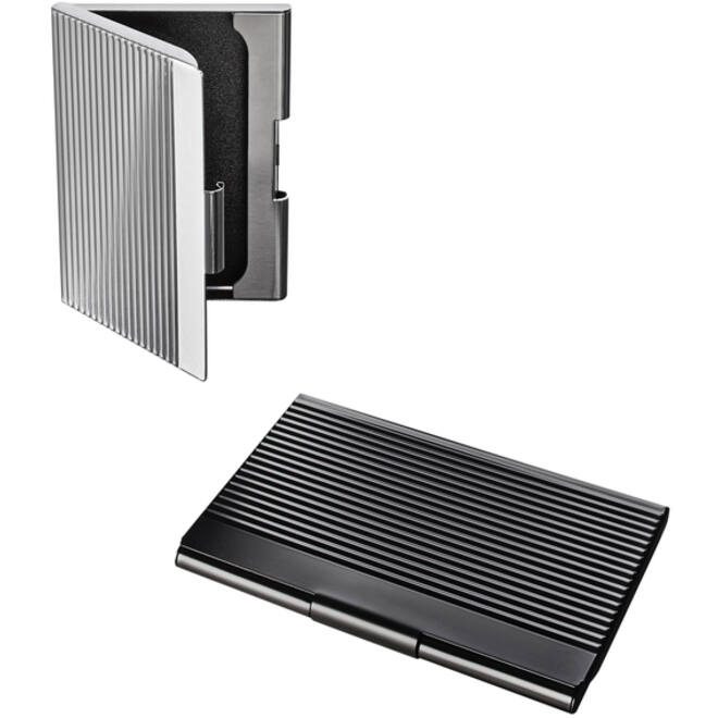 Visitekaarthouder Sigel VZ134 voor 20 kaarten 91x58mm aluminium mat zwart