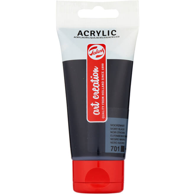 Acrylverf Talens Art Creation 701 ivoorzwart tube à 75ml