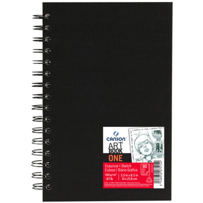 Tekenboek Canson One 14x21.6cm 80v 100gr spiraal