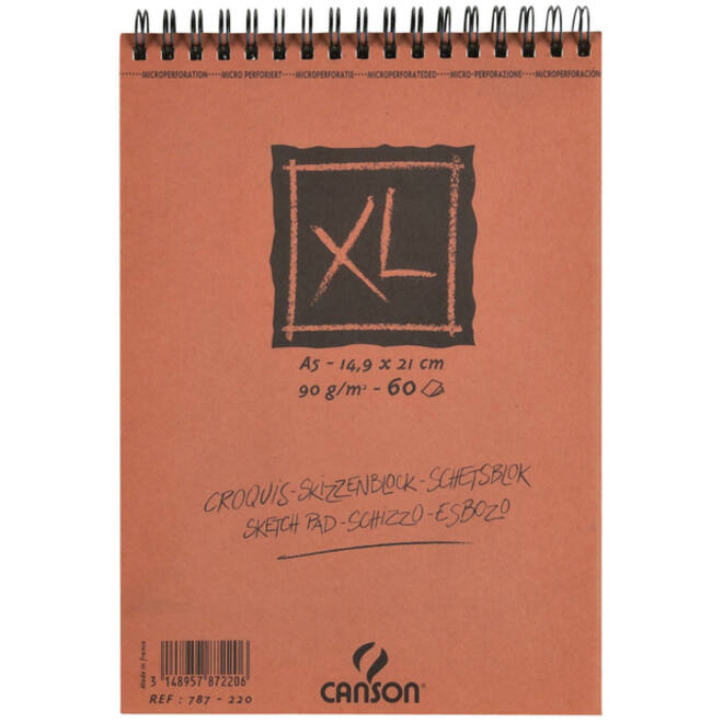 Schetsblok Canson XL A5 60v 90gr spiraal