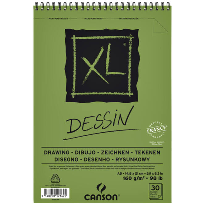 Tekenblok Canson XL dessin A5 30v 160gr spiraal