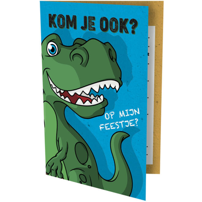 Uitnodiging Dinosaurus 13.5x9cm