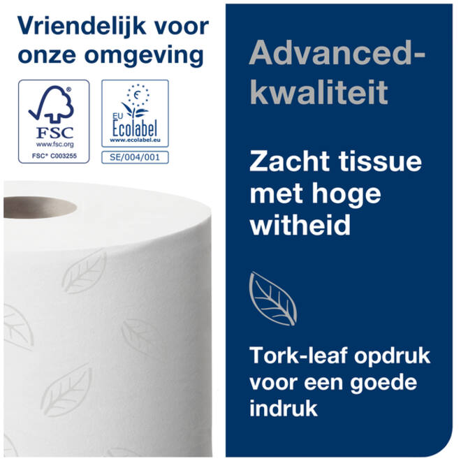 Toiletpapier Tork T9 Advanced SmartOne 2-laags 112m wit 472193