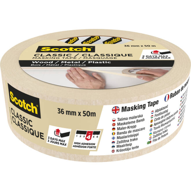 Afplaktape Scotch Classic 36mmx50m beige