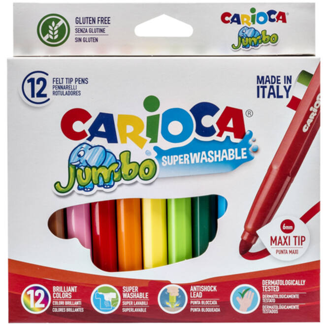 Viltstifte Carioca Jumbo maxi assorti set à 12 stuks