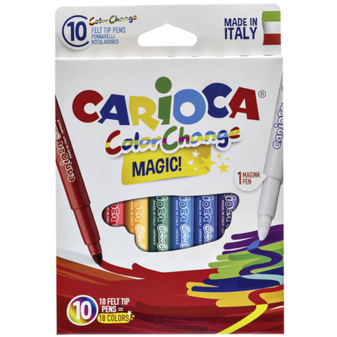 Viltstiften Carioca Magic set à 10 stuks assorti