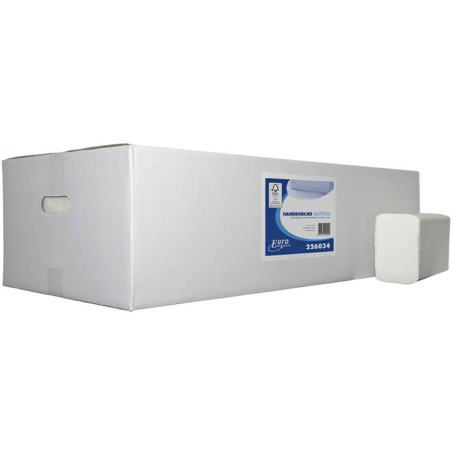 Handdoek Cleaninq H2 i-vouw 2-laags 203x320mm 25x120 vel wit