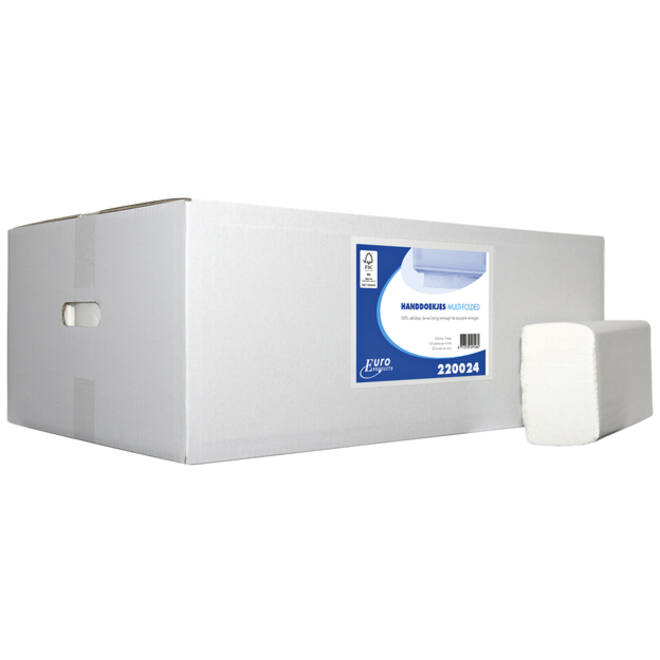 Handdoek Cleaninq H2 i-vouw 2-laags 206x240mm 25x150 vel wit