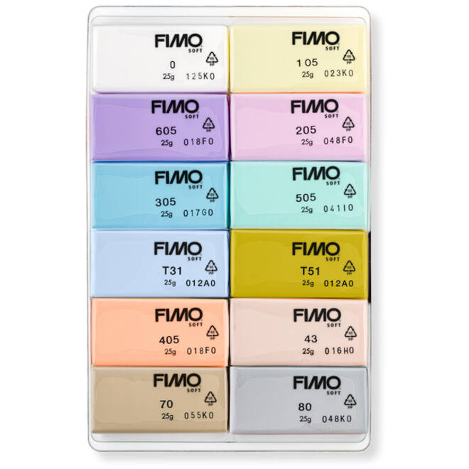 Klei Fimo soft colour pak à 12 pastel kleuren