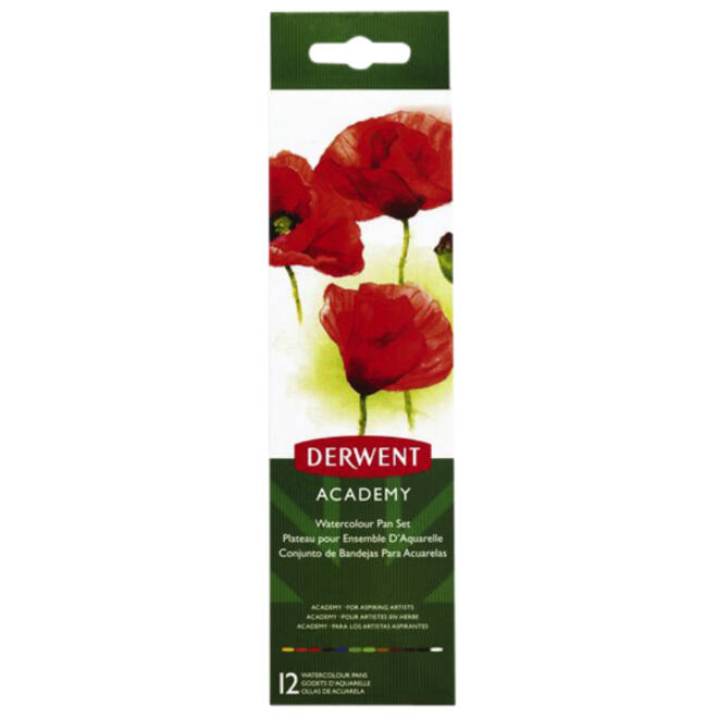 Aquarelverf Derwent 12 kleuren assorti