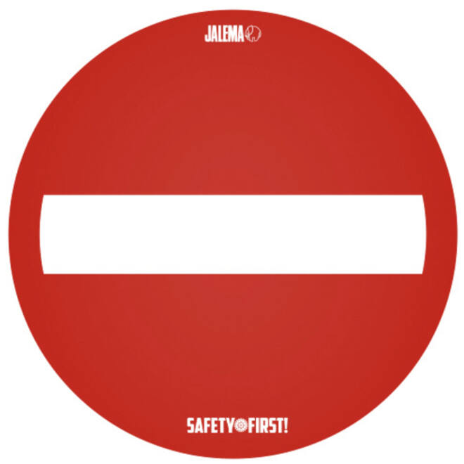 Vloersticker Djois geen doorgang voor gladde vloeren Ø350mm rood