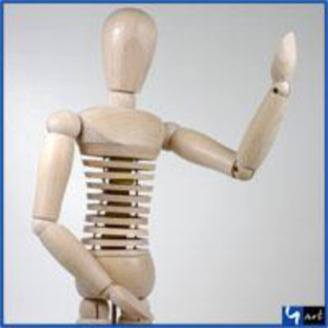 Ledenpop man Conda segmenten buigbaar torso 30 cm naturel