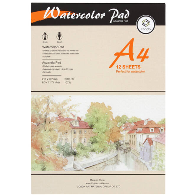 Aquarelblok Conda A4 230 gr