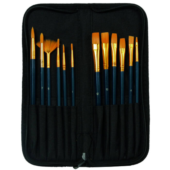 Kwasten set Conda synthetisch 12 stuks in etui