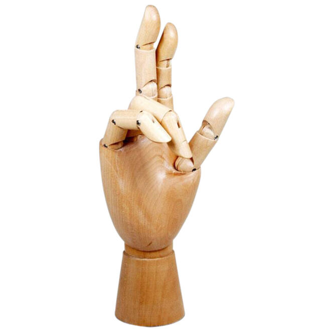 Ledenhand Conda rechts man 30 cm naturel hout