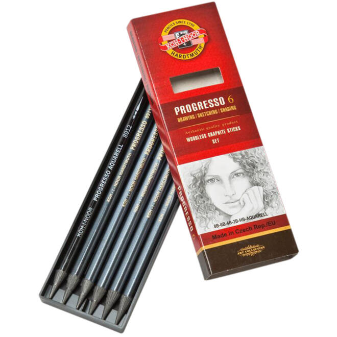Grafietstift Koh-I-Noor progresso 8915 HB 8B + aqua