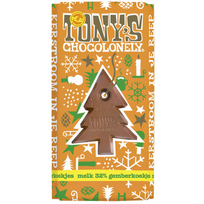 Chocolade Tony's Chocolonely Kerst melk gemberkoekjes 180gr