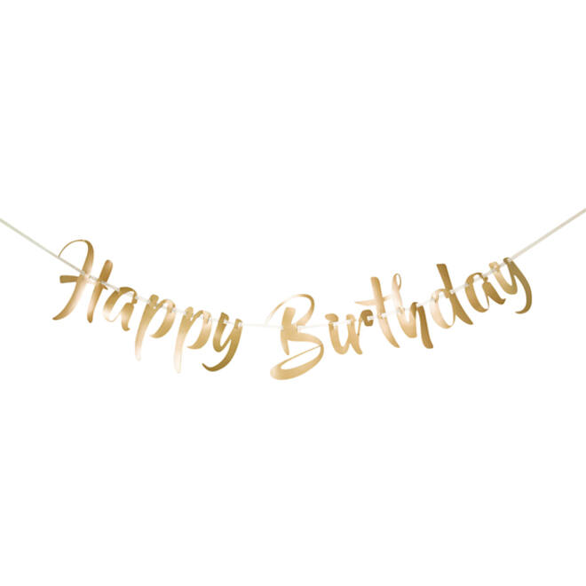 Letterslinger Happy Birthday goud