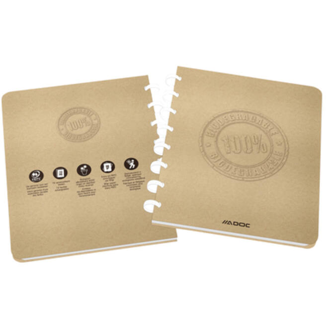 Schrift Adoc BIO A5 ruit 4x8mm 144 pagina's 90gr kraft