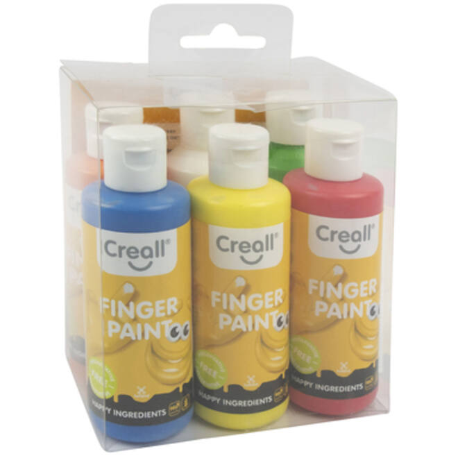 Vingerverf Creall Happy Ingredients 6 kleuren à 80ml