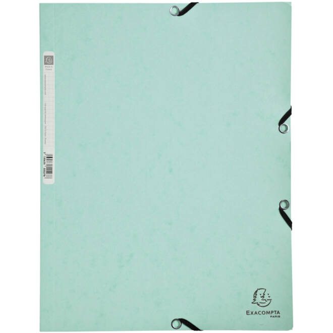 Elastomap Exacompta aquarel A4 3 kleppen 400gr glanskarton groen