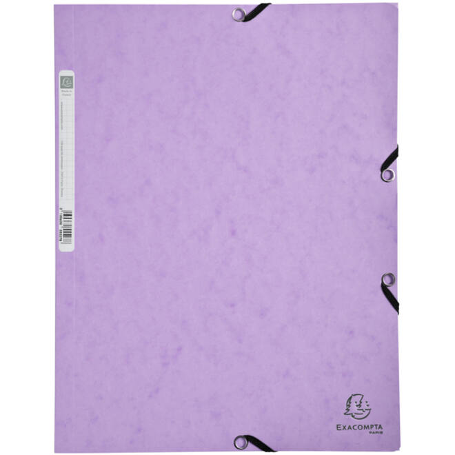 Elastomap Exacompta Aquarel A4 3 kleppen 400gr glanskarton lila
