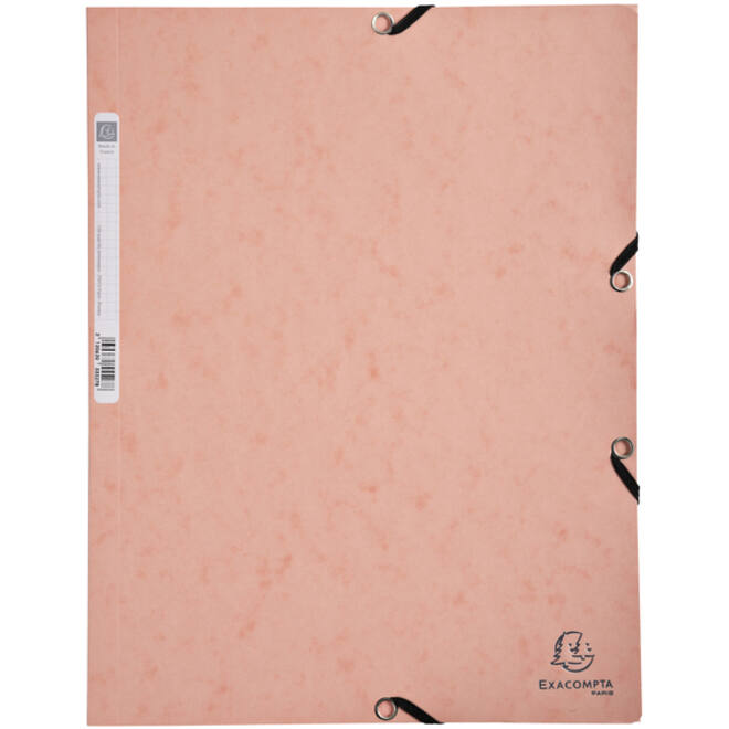 Elastomap Exacompta Aquarel A4 3 kleppen 400gr glanskarton roze