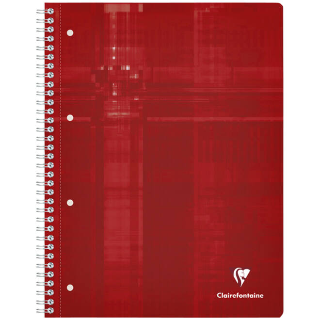 Collegeblok Clairefontaine Studium A4+ ruit 5x5mm 4-gaats 80 pagina's assorti