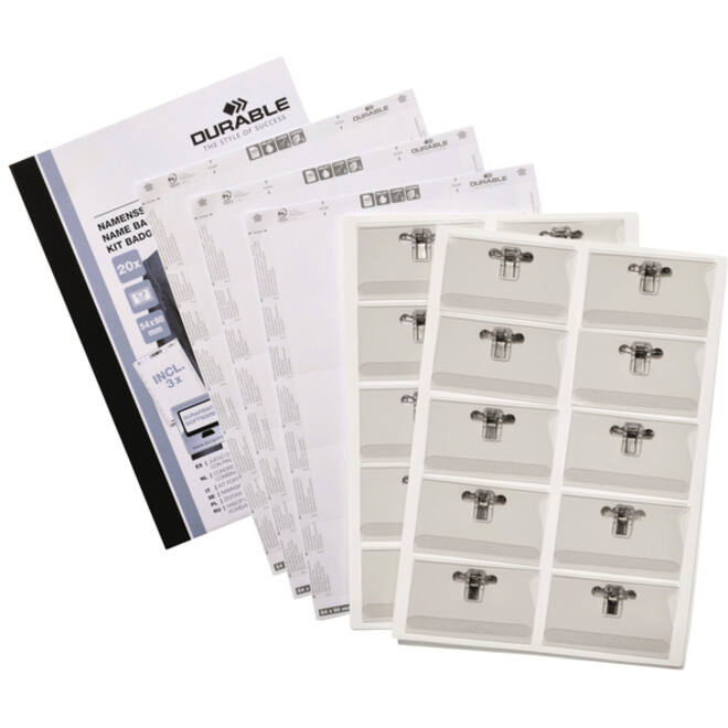 Badge Durable met combiklem 54x90mm set à 20stuks