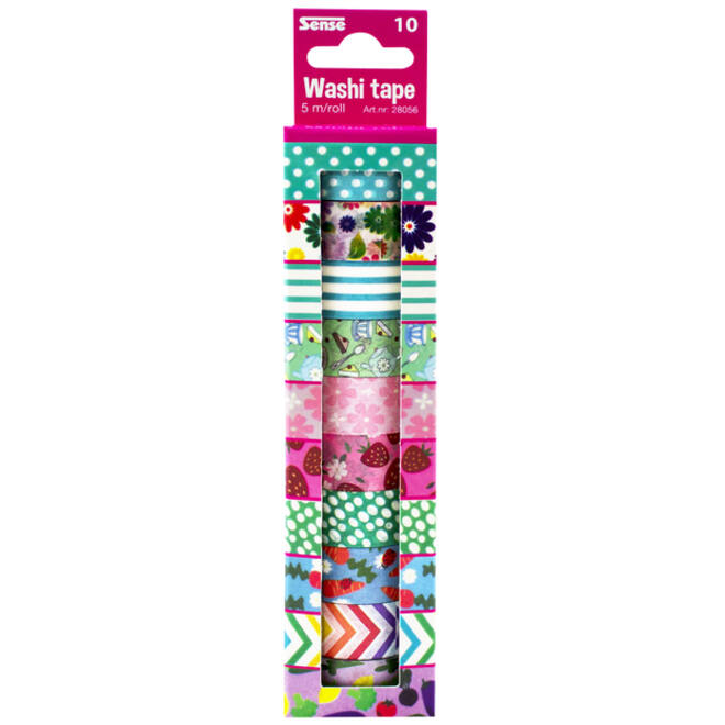 Washitape set à 10 rollen assorti