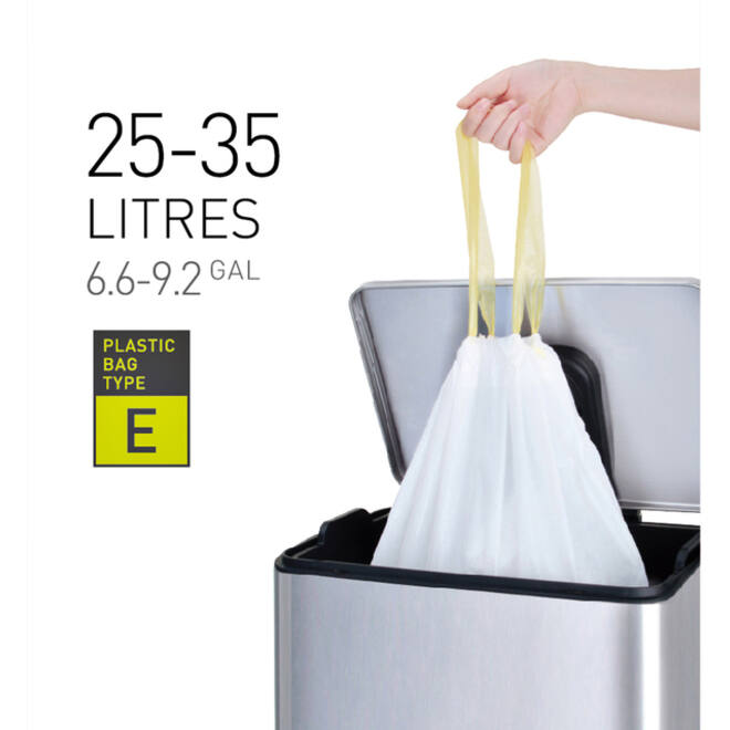 Afvalzak EKO MDPE type E met trekband 55x70cm 25-35L wit