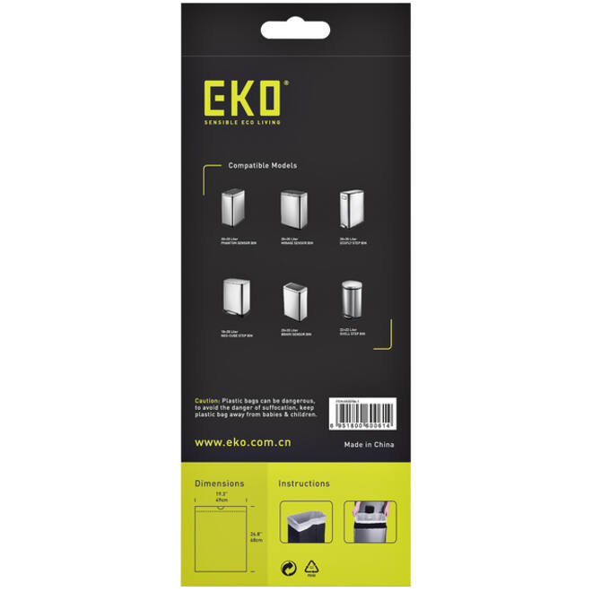 Afvalzak EKO MDPE type F1 met trekband 49x68cm 18-28L wit