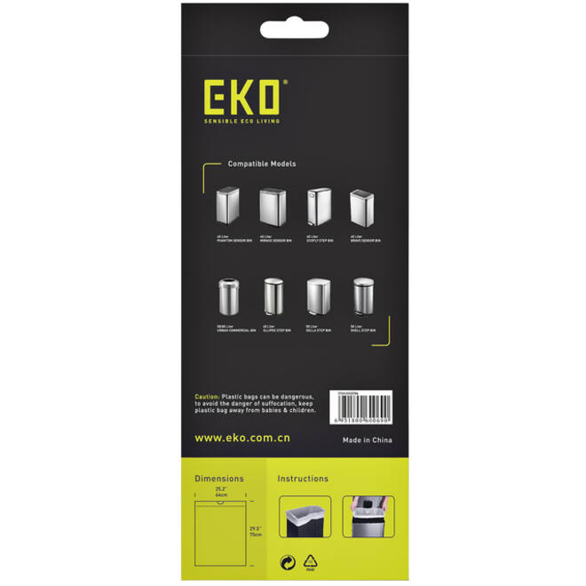 Afvalzak EKO MDPE type F met trekband 64x75cm 40-60L wit