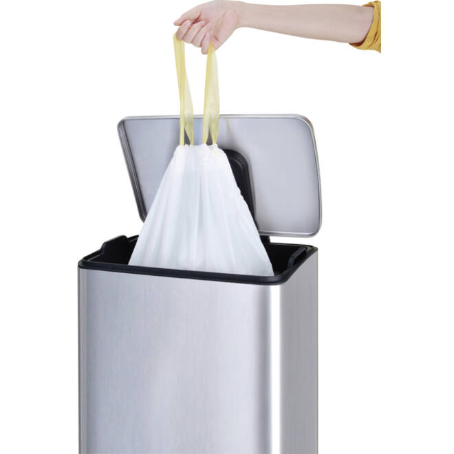 Afvalzak EKO MDPE type D met trekband 55x55cm 18-21L wit