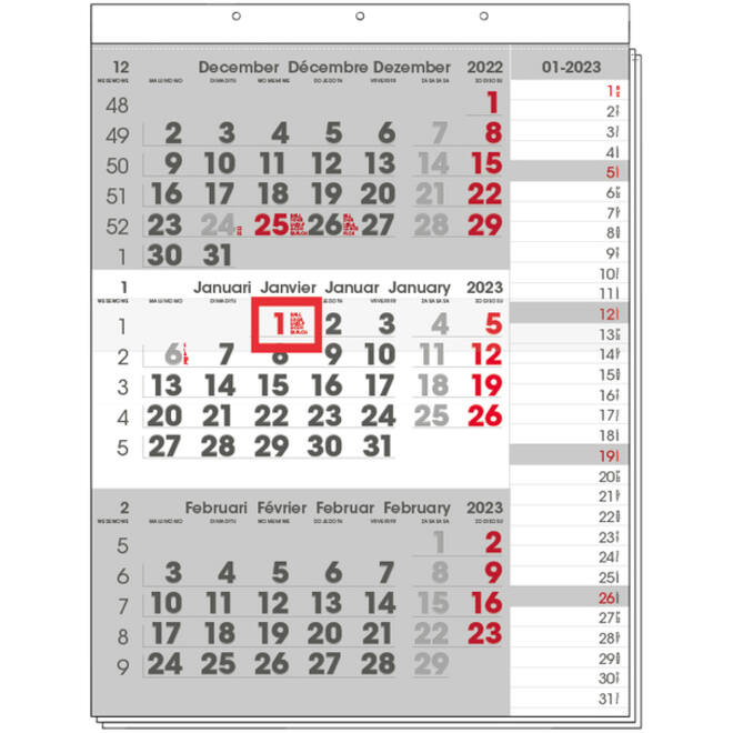 3-Maandkalender 2027 INNI Manager compact-formaat notes