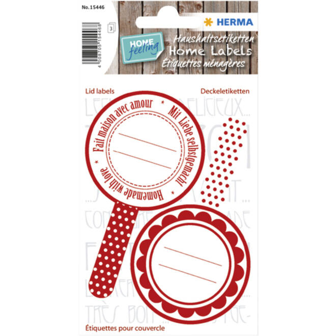 Etiket HERMA 15446 keuken new look rood