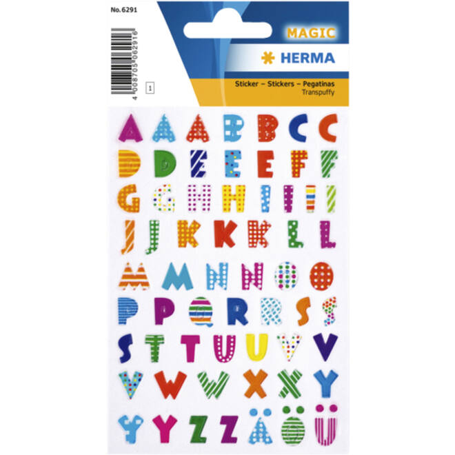 Etiket HERMA 6291 kleurrijke letters stone