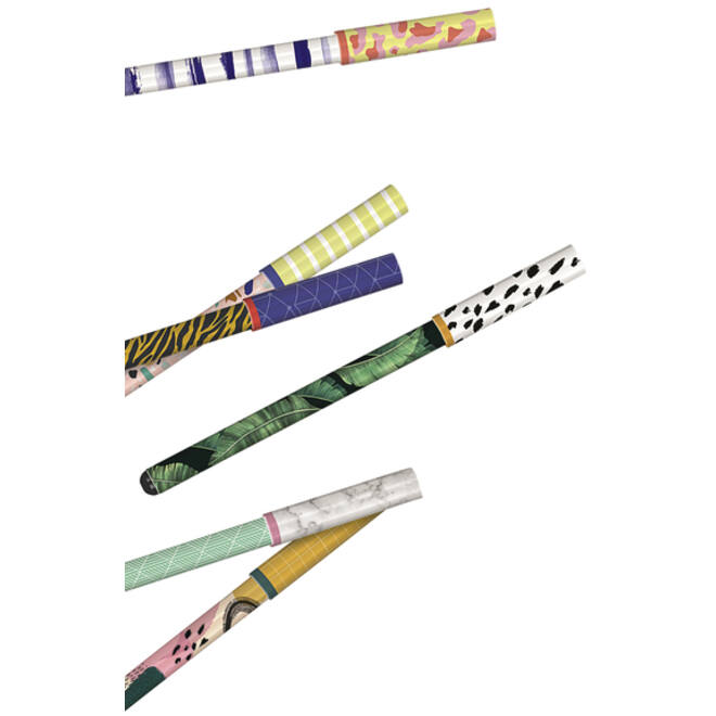 Balpen vrolijke print 6 assorti Slim pens