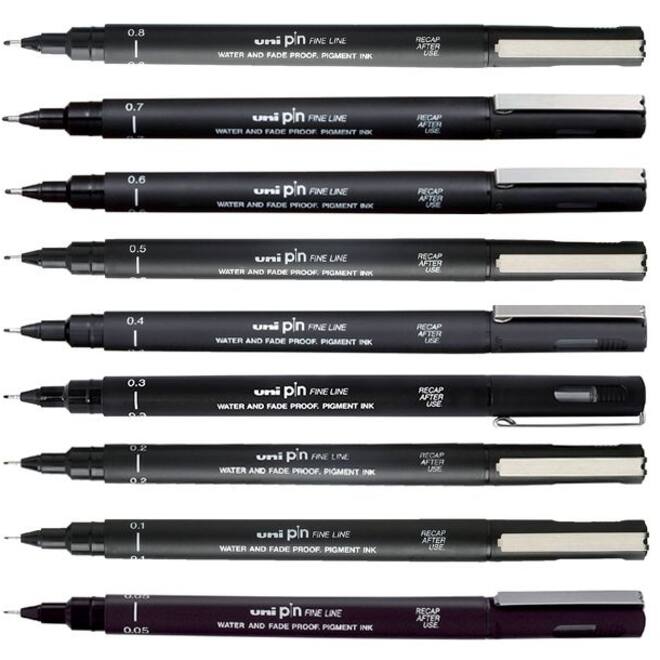 Fineliner Uni-ball Pin brush fijn zwart