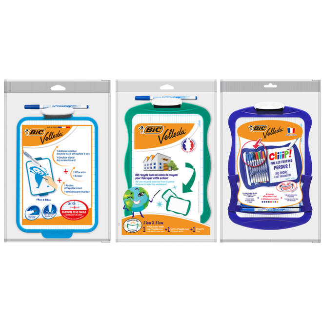 Whiteboard Bic Velleda 21x31cm inclusief stift en wisser recycle