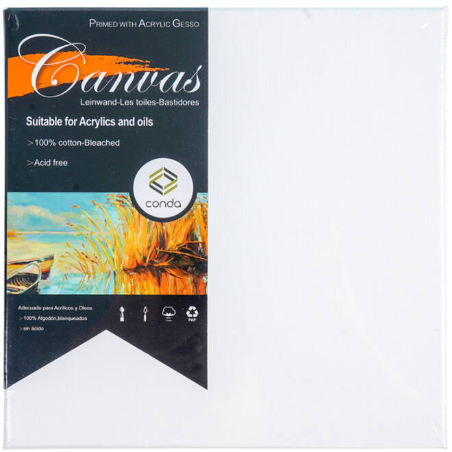 Canvas Conda 20 x 20 cm gebleekt katoen